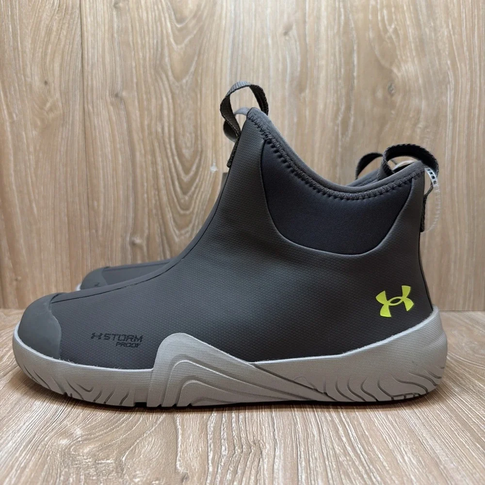 Under Armour Charged Shoreman Deck Boots 3026906-101 Dark Gray Size 7 New